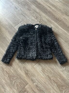 Woolrich Black Faux Fur Cropped Jacket